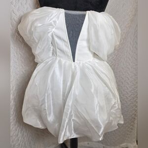 AKIRA White Puff Sleeve Dress